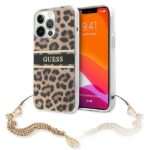 Guess GUHCP13LKBSLEO iPhone 13 Pro / 13 6,1" Leopard hardcase Gold Chain