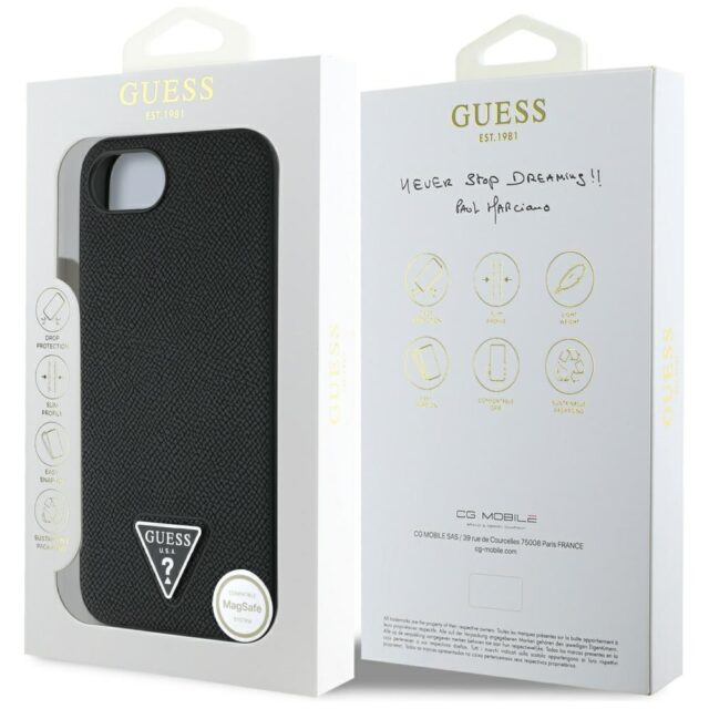 Case Guess Grained Triangle MagSafe for iPhone 16e black - imagine 8