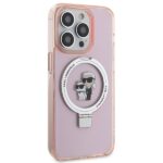 Karl Lagerfeld KLHMP15LHMRSKCP iPhone 15 Pro 6.1" pink hardcase Ring Stand Karl&Choupettte Mag - imagine 4