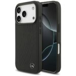 Mercedes Leather Large Laurel Leave MagSafe Case for iPhone 17 Pro Black