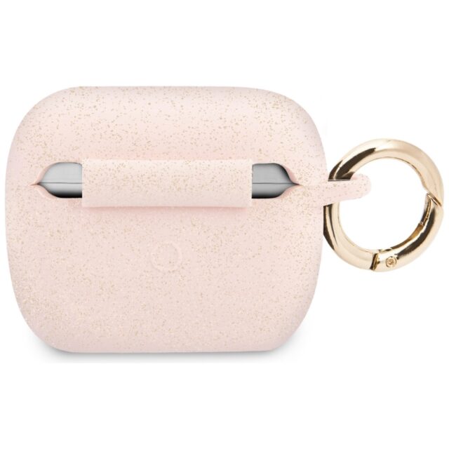 Guess GUACAPSILGLLP AirPods Pro cover pink Silicone Glitter - imagine 2