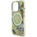 Case Guess Glitter Flowers Triangle Buttons MagSafe for iPhone 16 Pro Max green - imagine 6