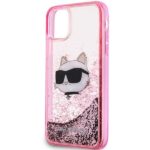 Karl Lagerfeld KLHCN61LNCHCP iPhone 11/XR pink hardcase Glitter Choupette Head - imagine 3