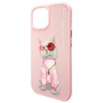 Nimmy case iPhone 15 6.1" pink Glasses Cool Cat - imagine 6