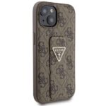 Guess GUHCP15SPGS4TDW iPhone 15 / 14 / 13 6.1" brown hardcase Grip Stand 4G Triangle Strass - imagine 4