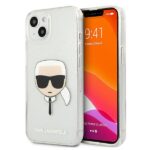 Karl Lagerfeld KLHCP13MKHTUGLS iPhone 13 / 14 / 15 6,1" silver hardcase Glitter Karl`s Head
