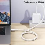 USAMS U43 USB-C to USB-C 100W PD Fast Charge 5A 1.2m white SJ459USB02 (US-SJ459) - imagine 2