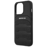AMG AMHCP14XGSEBK iPhone 14 Pro Max 6.7" black hardcase with Leather Debossed Lines - imagine 6