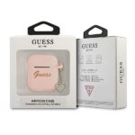 Guess GUA2LSCHSP AirPods cover pink Silicone Charm Heart Collection - imagine 3