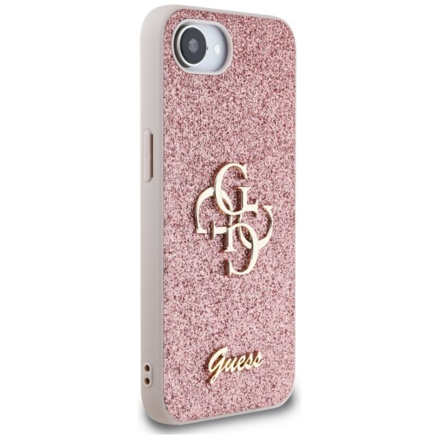 Case Guess Fixed Glitter Big 4G for iPhone 16e pink - imagine 4
