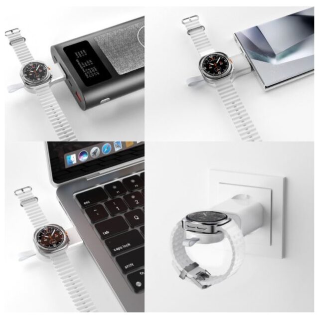 4smarts Qi2 Trident Charging Station with Charger for Galaxy Watch White - imagine 3