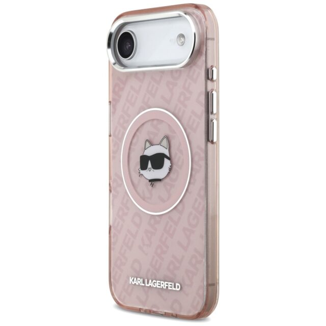 Case Karl Lagerfeld IML Choupette Head   Logo MagSafe for iPhone 17 Air pink - imagine 2