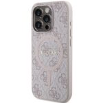 Guess GUHMP14LG4GFRP iPhone 14 Pro 6.1" pink hardcase 4G Collection Leather Metal Logo MagSafe - imagine 2