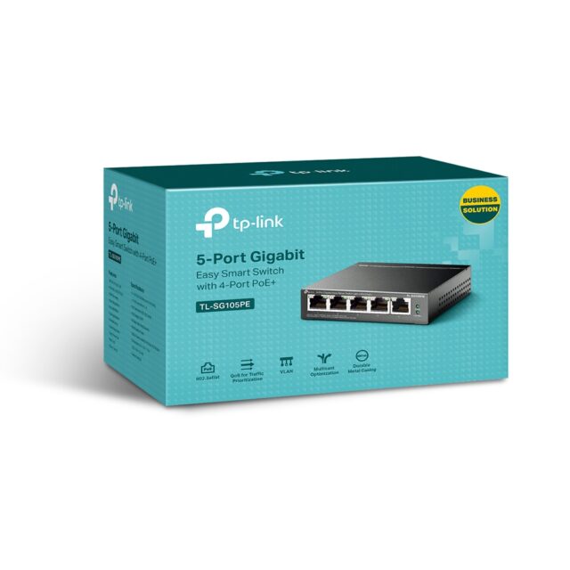 TP-Link TL-SG105PE | Switch | 5x RJ45 1000Mb/s, 4x PoE+, 65W, Desktop - imagine 3