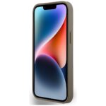 DKNY DKHMP15SPSOSPW iPhone 15 / 14 / 13 6.1 inch brown hardcase Leather Printed Pattern Metal Logo M - imagine 4