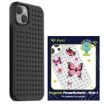 Zestaw Etui Pinit Dynamic + Flower/Butterfly Pin iPhone 14 Plus / 15 Plus 6.7" czarny/black wzór 1