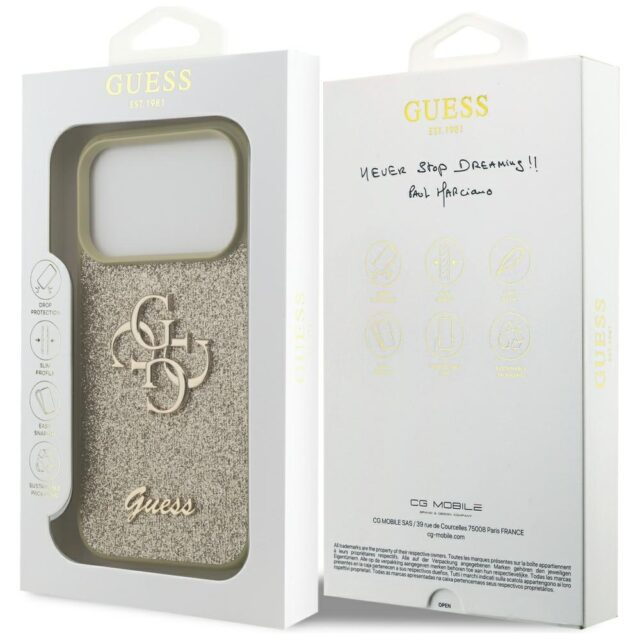 Guess Fixed Glitter Big 4G case for iPhone 17 Pro gold - imagine 8