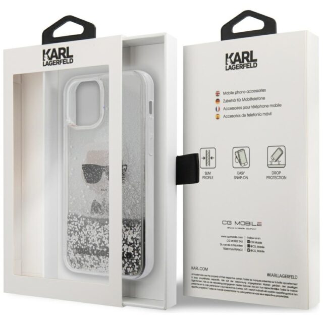 Karl Lagerfeld KLHCP12SGLIKSL iPhone 12 mini 5,4" silver hardcase Ikonik Liquid Glitter - imagine 6