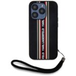 Case Karl Lagerfeld Saffiano Athleisure Stripes Cord for iPhone 15 Pro Max red - imagine 2