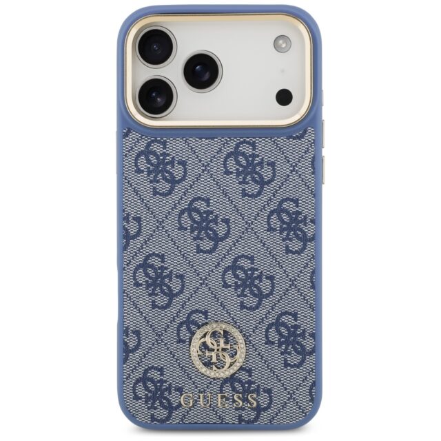 Case Guess 4G Strass Logo MagSafe for iPhone 17 Pro Max blue - imagine 3