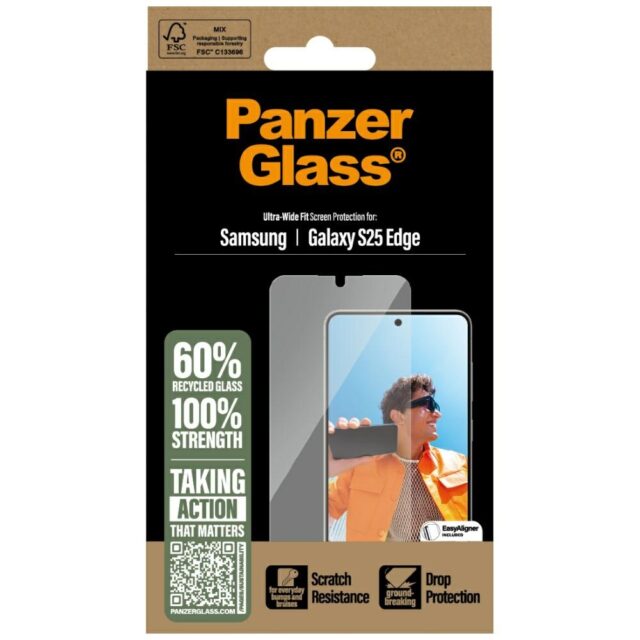Tempered Glass PanzerGlass Ultra-Wide Fit for Samsung Galaxy S25 Edge - imagine 4