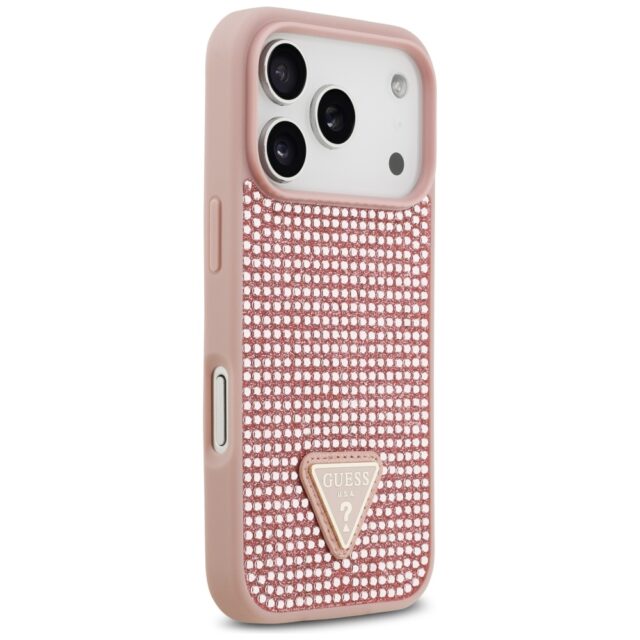 Case Guess Rhinestone Triangle Logo for iPhone 17 Pro pink - imagine 4