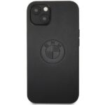 Case BMW BMHCP13MREELK iPhone 13 / 14 / 15 6.1" black hardcase Leather Emboss - imagine 3