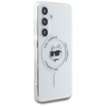 Case Karl Lagerfeld Button Choupette Head Printed Logo MagSafe Samsung Galaxy S25 white - imagine 4