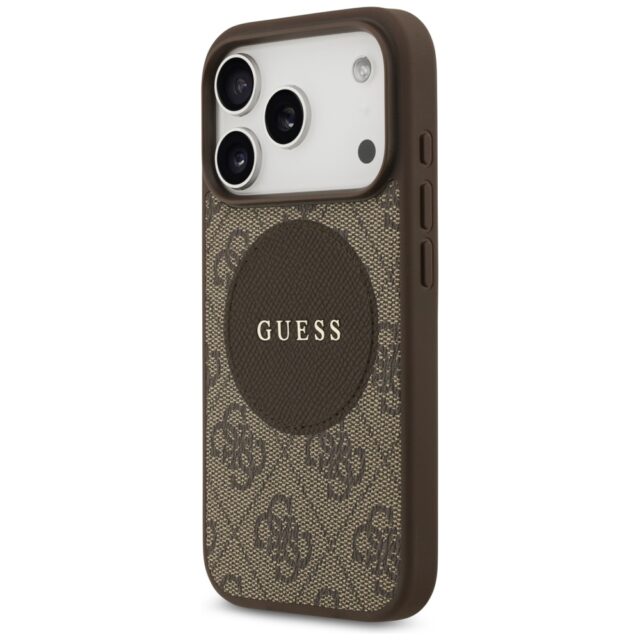 Case Guess 4G Circle Classic Logo        MagSafe for iPhone 17 Pro brown - imagine 2