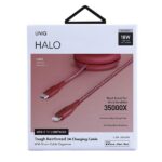 UNIQ MFI Halo Cable USB-C-Lightning 18W nylon rolled up 1,2m carmine red - imagine 6