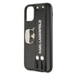 Karl Lagerfeld KLHCN58HA2BK iPhone 11 Pro black hardcase Iconic Hand Strap - imagine 3