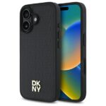 DKNY DKHMP16SPSHRPSK iPhone 16 6.1" hardcase black Repeat Pattern Stack Logo MagSafe
