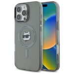 Karl Lagerfeld KLHMP16LHLSCHK iPhone 16 Pro 6.3" black hardcase IML Metal Choupette Head MagSa