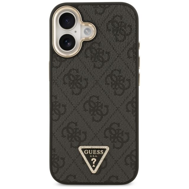 Case Guess 4G Triangle Logo MagSafe for iPhone 17 black gold - imagine 3