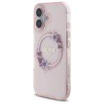 Guess GUHMP16SHFWFCP iPhone 16 6.1" pink hardcase IML Flowers Wreath MagSafe - imagine 2