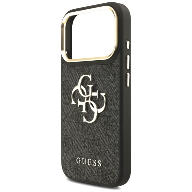 Case Guess 4G Big 4G Classic Logo Big Strap Metal Buttons for iPhone 17 Pro black - imagine 6
