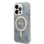 Guess Set GUBPP14XH4EACSB Case+ Charger iPhone 14 Pro Max 6,7" blue hard case 4G Print M - imagine 2