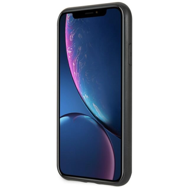 Guess GUHCI61TGGGBK iPhone Xr black hard case Classic Double Layer Glitter - imagine 6