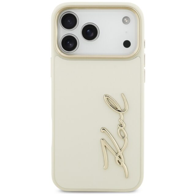 Karl Lagerfeld Karl Script Logo Case for iPhone 17 Pro Max Beige - imagine 3
