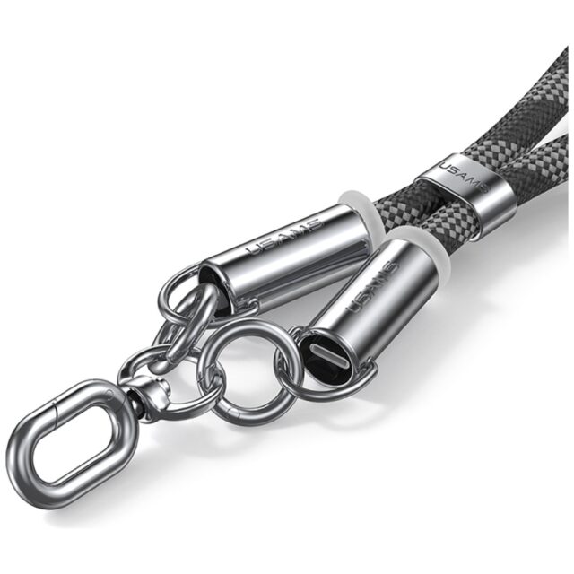 Usams SJ745 60W USB-C to USB-C 1.2m Black Phone Lanyard with Charging Cable - imagine 2