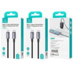 USAMS Cable USB-C to USB-C 60W 1.2mFast Charging steel/tarnish SJ661USB01 (US-SJ661) - imagine 4