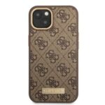 Guess GUHMP13MU4GPRW iPhone 13 / 14 / 15 6.1" brown hard case 4G Logo Plate MagSafe - imagine 3