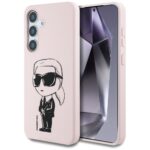 Case Karl Lagerfeld Silicone Graffiti Ikonik Printed Logo MagSafe for Samsung Galaxy S25 pink