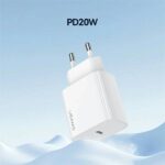 USAMS Charger 1xUSB-C T65 PD20WPD Fast Charging US-CC226 + Cable USB-C/USB-C US-SJ711 60W white - imagine 4