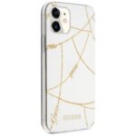 Guess GUHCP12SPCUCHWH iPhone 12 mini 5,4" white hardcase Gold Chain Collection - imagine 4
