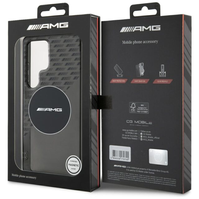 Case AMG Transparent Rhombs MagSafe for Samsung Galaxy S25 Ultra black - imagine 8