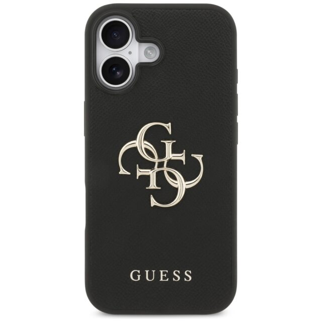 Guess Grained Big 4G & Classic Logo case for iPhone 17 black - imagine 3