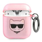 Karl Lagerfeld KLA2UCHGP AirPods cover pink Glitter Choupette