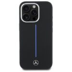 Mercedes MEHMP16L23SUMBK iPhone 16 Pro 6.3" black hardcase Silicone Blue Stripe MagSafe - imagine 3