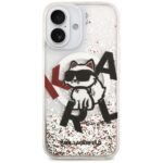 Karl Lagerfeld Liquid Glitter Choupette Logo MagSafe Case for iPhone 17 Clear - imagine 3